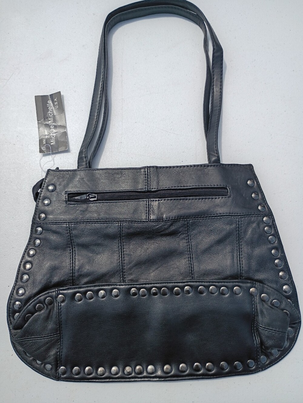New Michael Michelle Genuine Leather Star Shoulder Bag Purse - Picture 4 of 15
